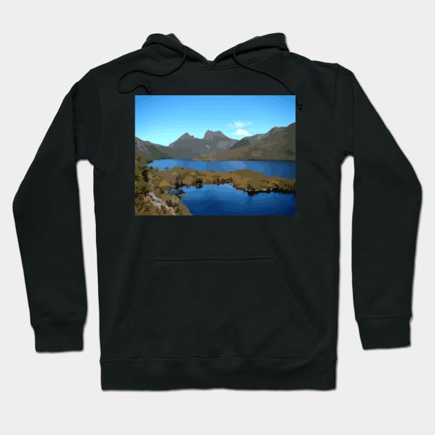 Cradle Mountain Digital Painting Hoodie by gktb